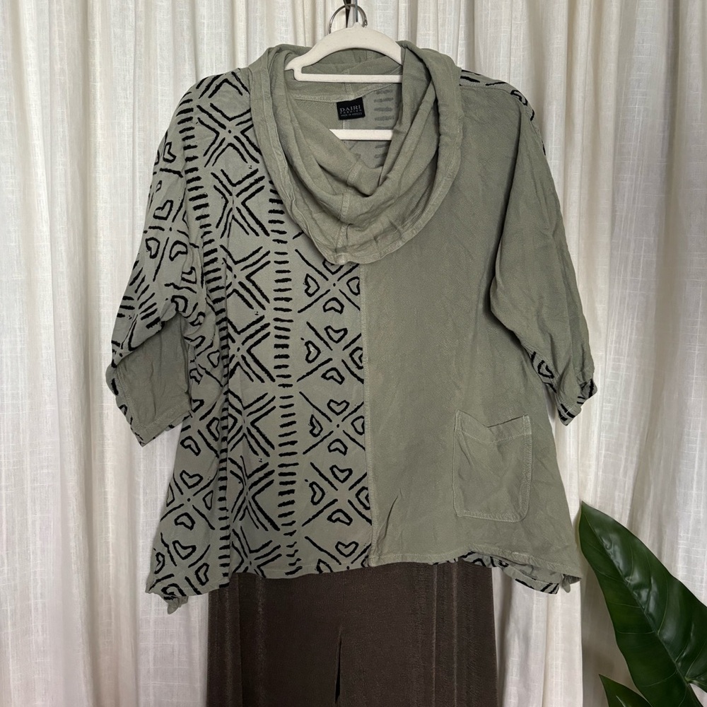 Dairi Fashion Luxurious Cotton Cowl Neck Tunic